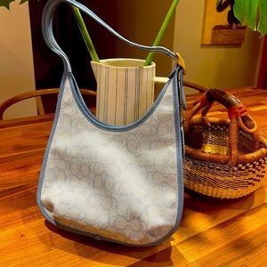 Coach Purse Ergo Signature Jacquard C2588 Shoulder Bag Blue